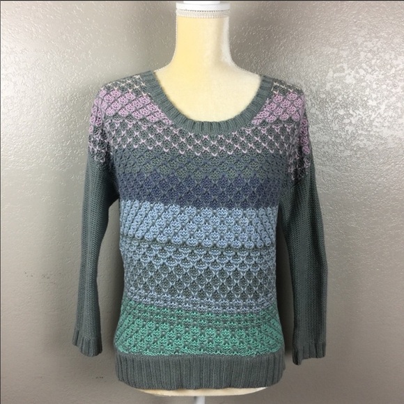 American Eagle Women’s Pastel Stripe Spring Cable Knit Lightweight XS Sweater - Picture 4 of 9